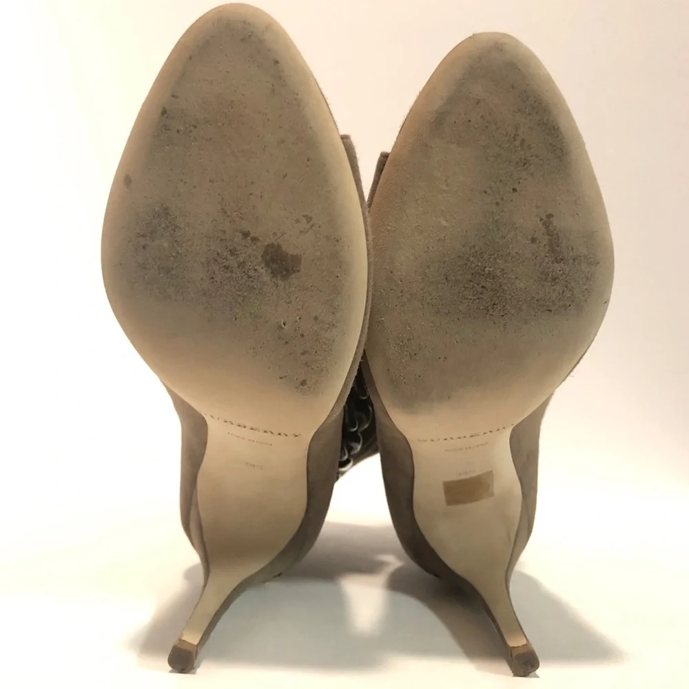 Burberry Punterel Peep Toe Bootie 38.5 Tan - Picture 6 of 6